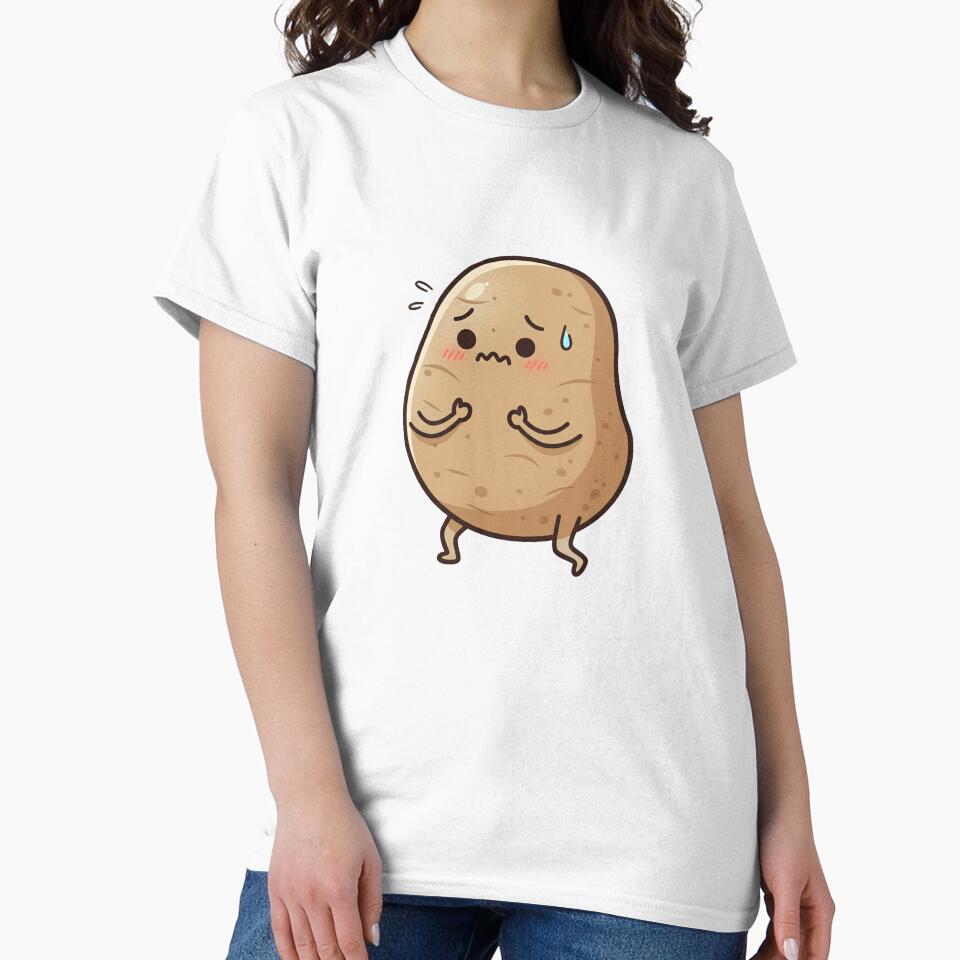 Worried Potato – Funny Anxiety Mascot Art Green by Strange Comforts