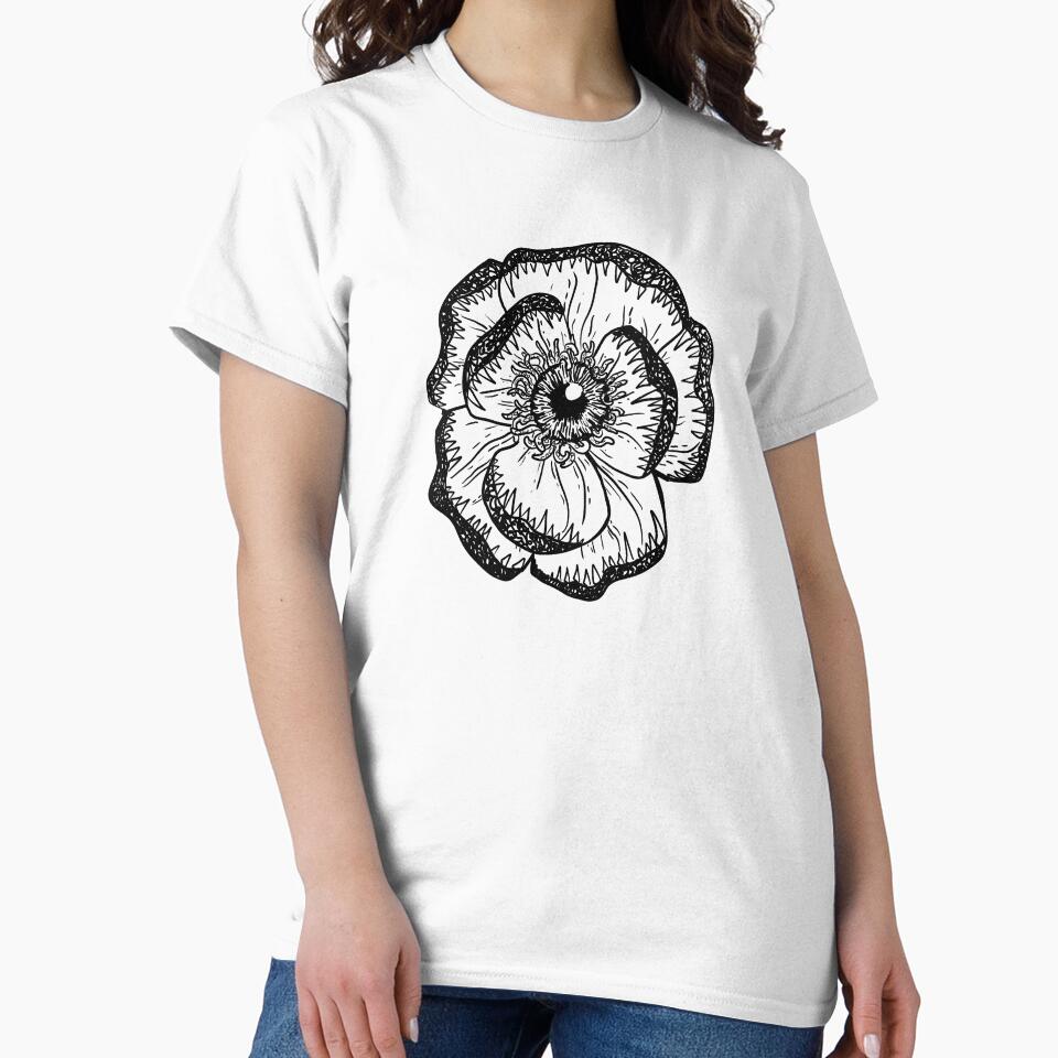 Toothy magnolia: surreal flower black by TheDoodlemancer