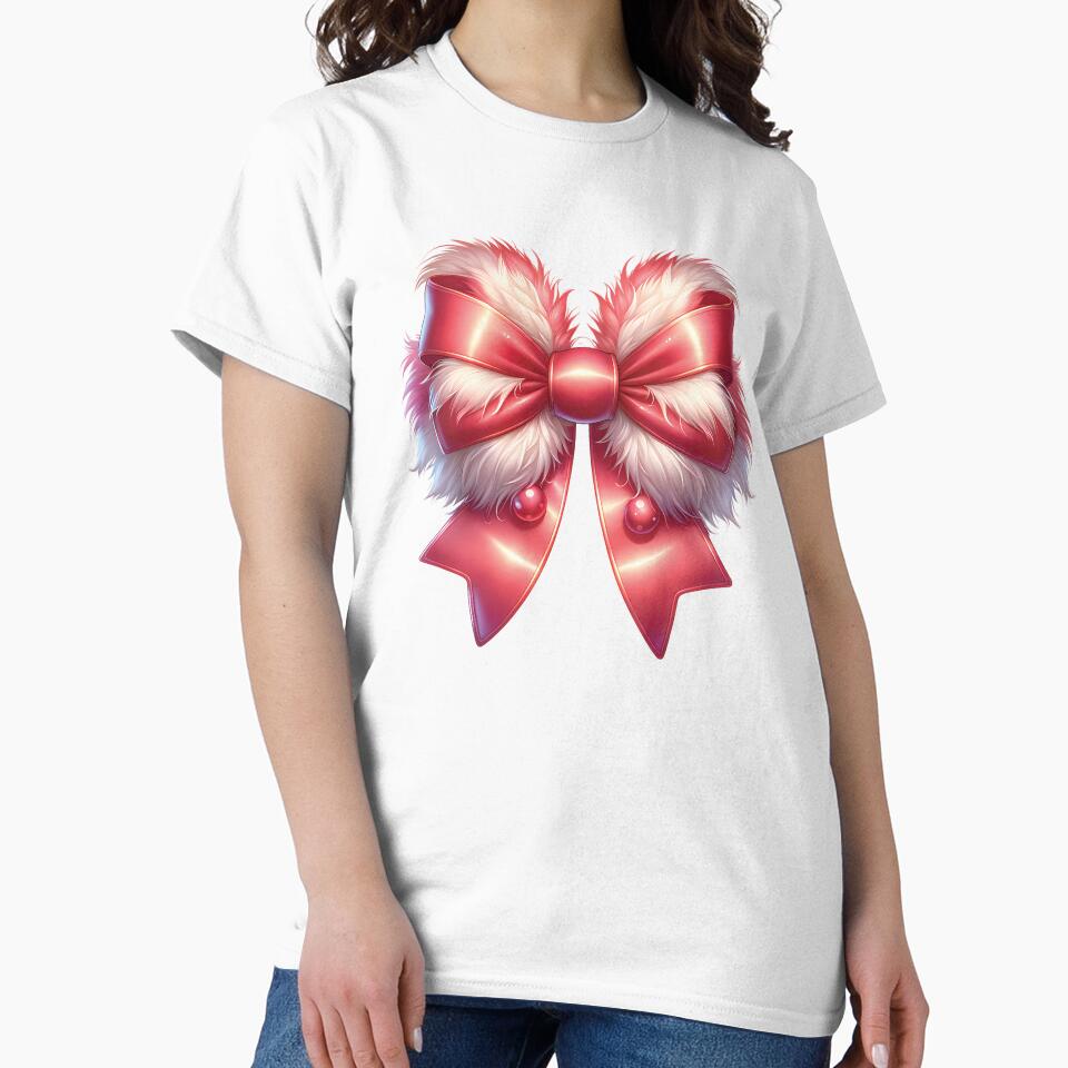 Cute Fluffy Christmas Red Bow by DesignRealmX