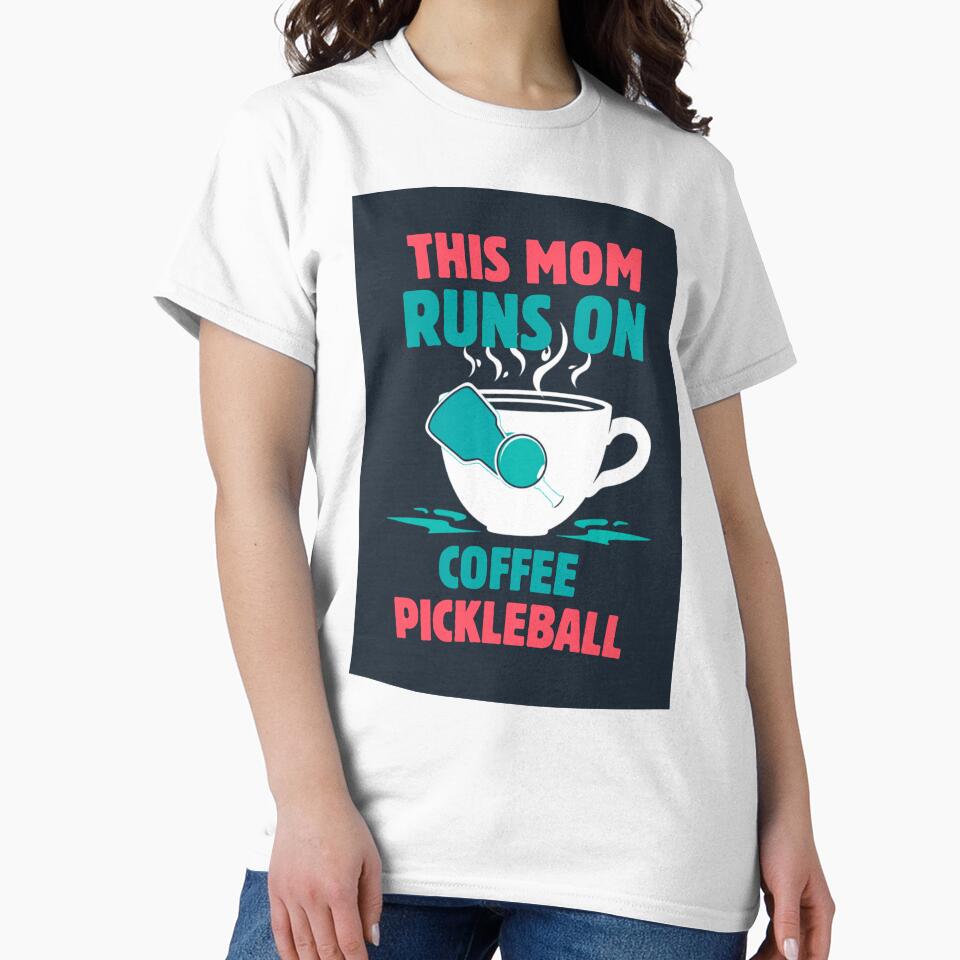 This Mom Runs on Coffee and Pickleball Funny Sports Mom Gift by AlouloDesigns