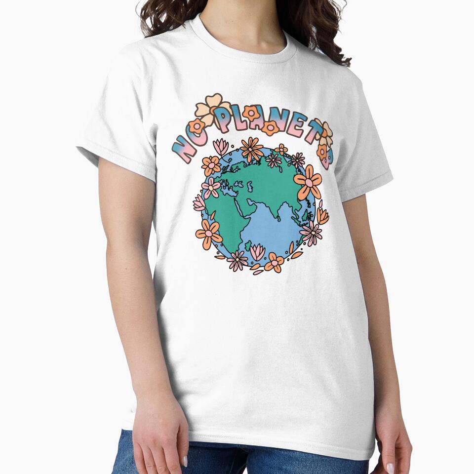No Planet B Floral Vintage Boho Retro Style Environmental Earth Day Climate Activists Design by Viral-Style
