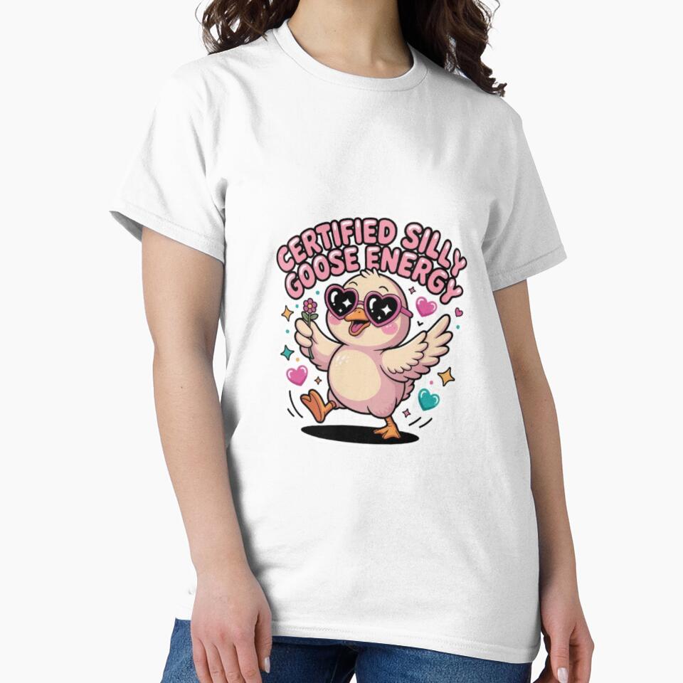 Certified Silly Goose Energy Kawaii T-Shirt – Cute Funny Duck Cartoon Aesthetic Design for Gen Z & Gift Buyers by GemBob Creations