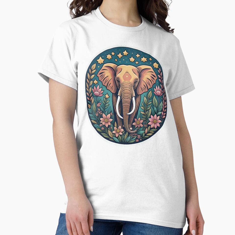 African bush elephan surrounded by pink flowers by WildStudiio
