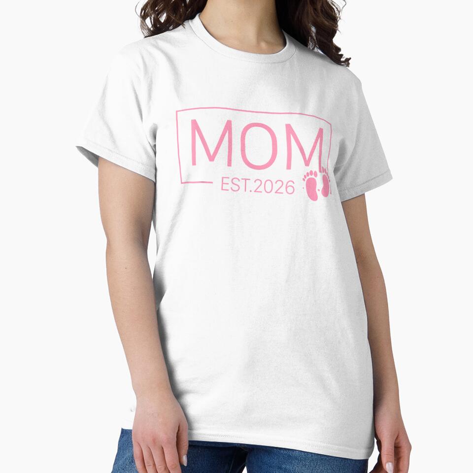 Mom Est 2026 for New Mama Mommy Wife Girl Baby Announcement by Boutkimaewab