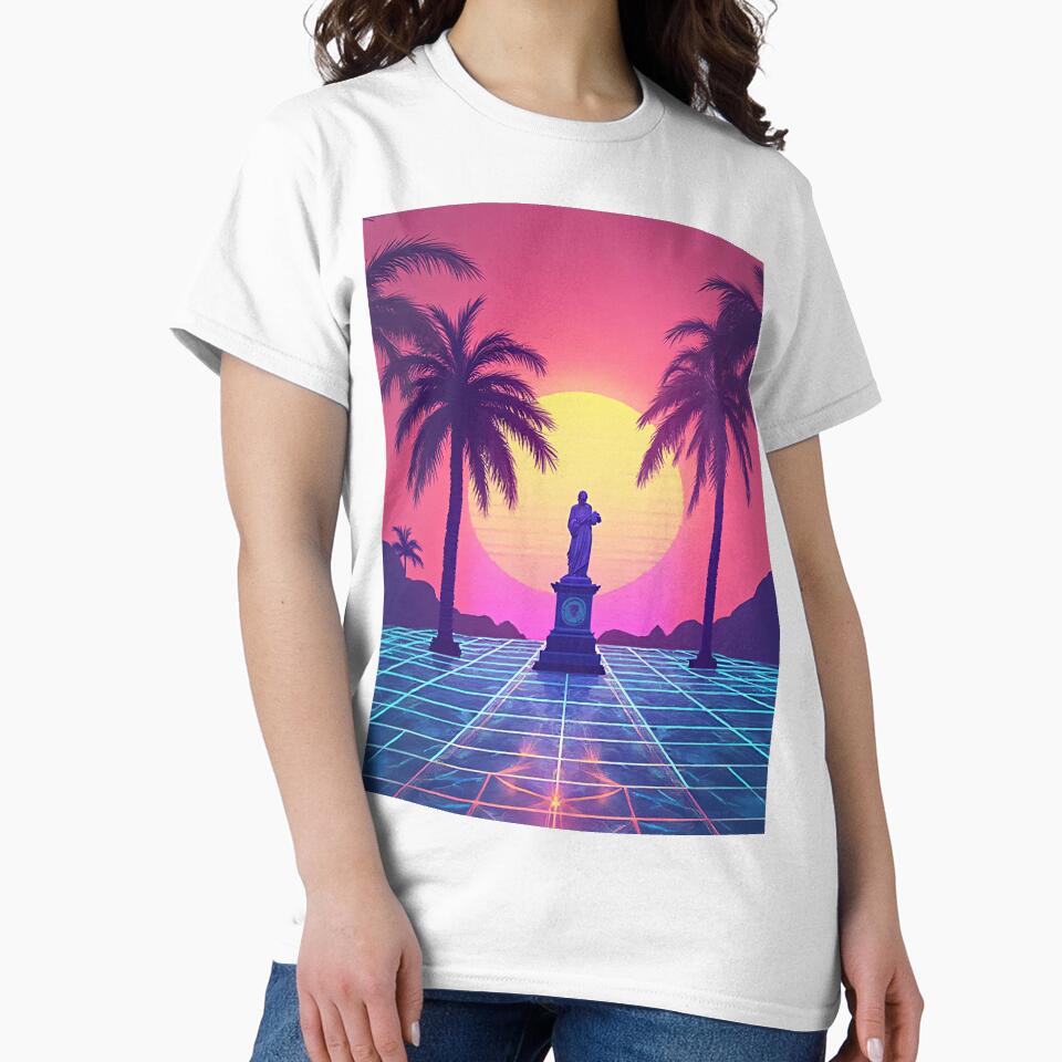 AESTHETIC Vaporwave Print - Pink & Purple Sunset with Classic 80s Icons by WelSol