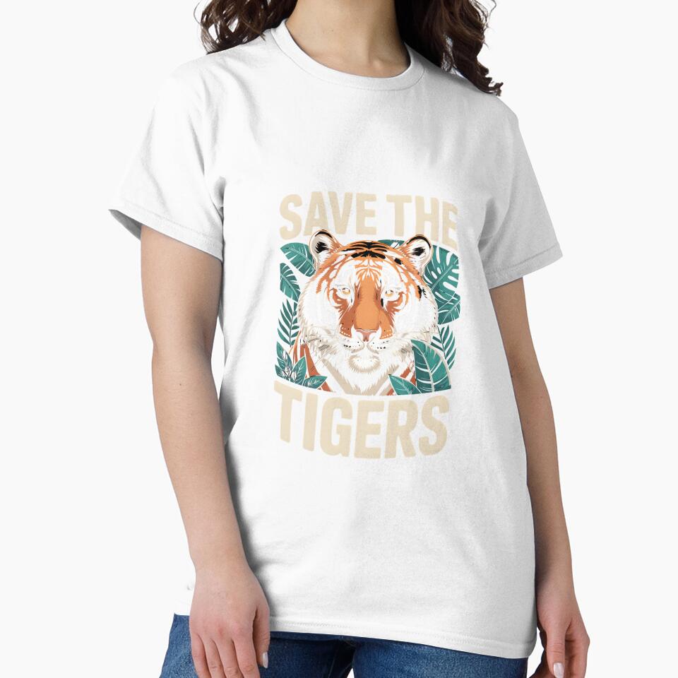 Save the Tigers T-shirt – Wildlife Conservation Gift by Print Era