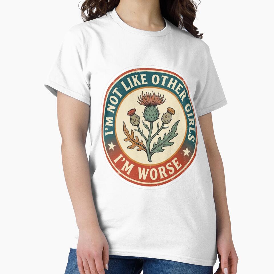 I’m Worse Retro Thistle Sticker by veloraastudio