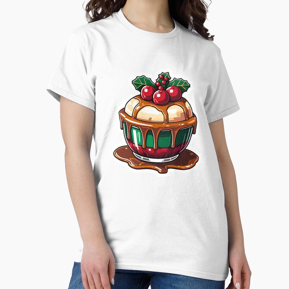 Cute Pixel Christmas Pudding with Holly Topping by BankMano