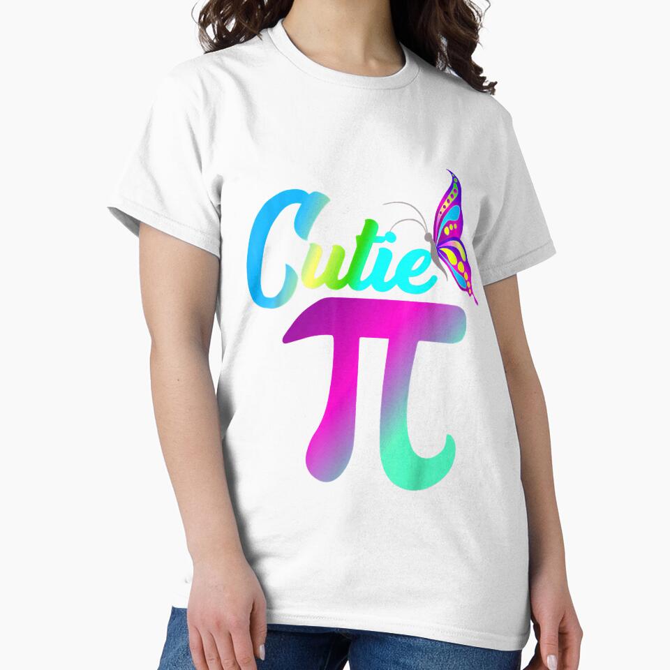 Pi Day Funny Cute Cutie Pi Pretty Math Butterfly Girls Pi by gwendasnead