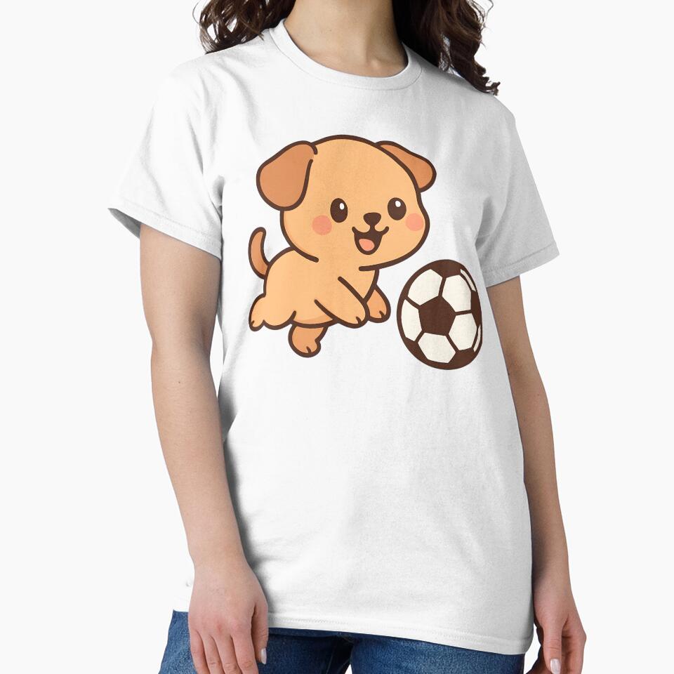 Puppy With Football / Soccer Ball by Delamoon