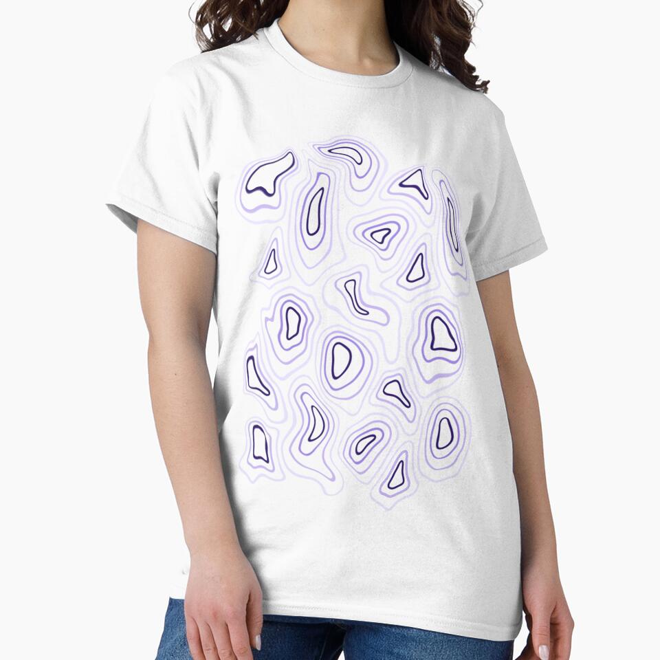 Purple Minimalist Geode Drawing by velvetearth