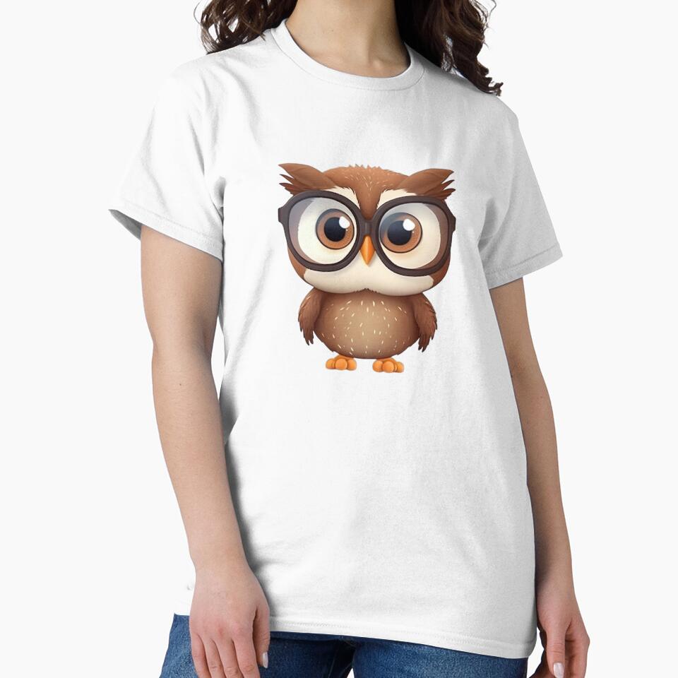Cartoon brown owl wearing glasses by ZolwPodroznik
