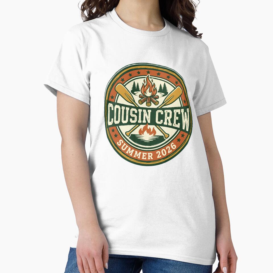 Cousin Crew Summer 2026 Family Vacation Matching Retro Beach Design by get55shirt