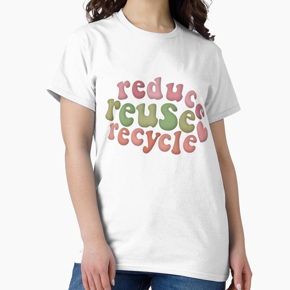 Reduce Reuse Recycle Environmental Advocacy Pink Green Retro by cashewdays