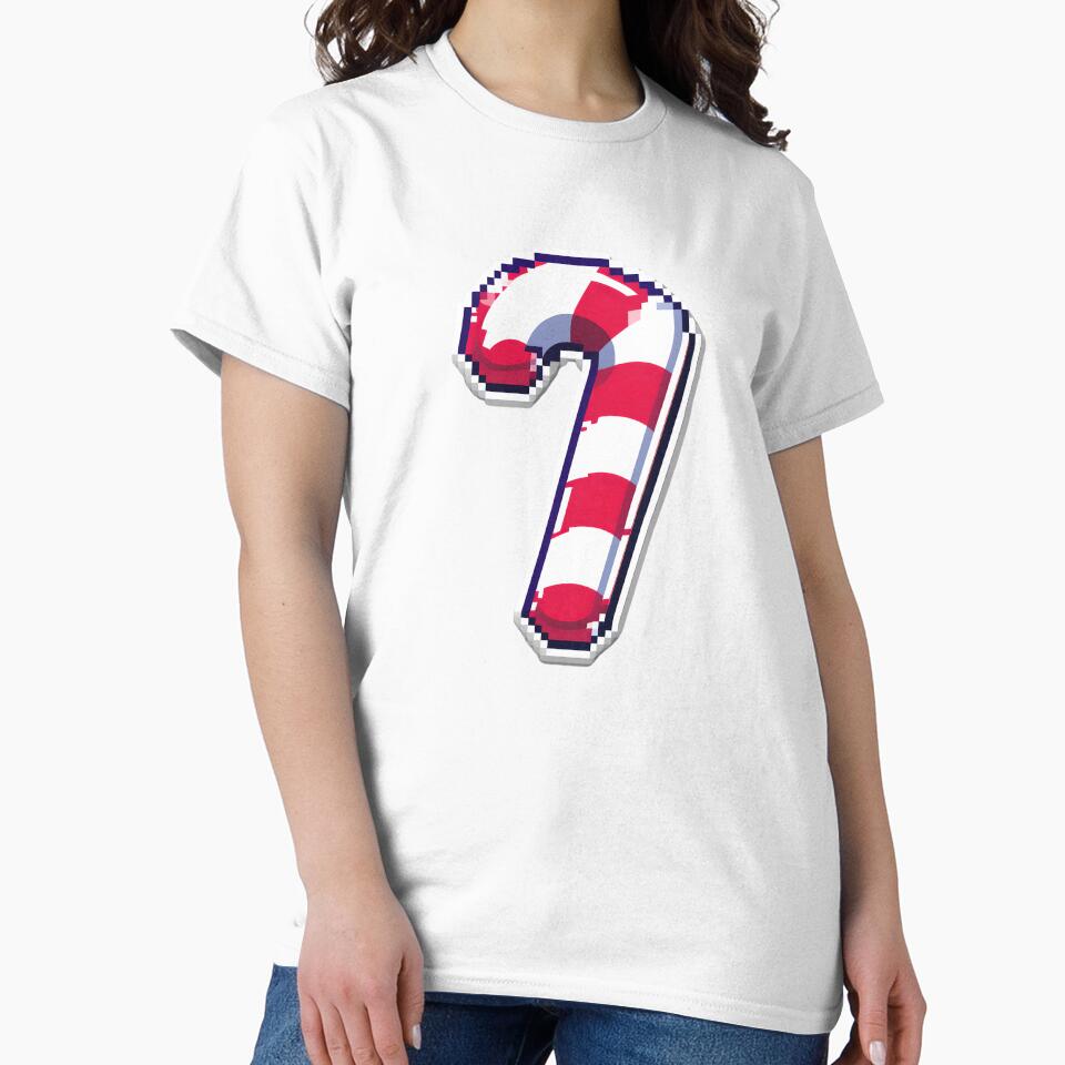 Cute Pixel Candy Cane Icon with Red and White Stripes by BankMano