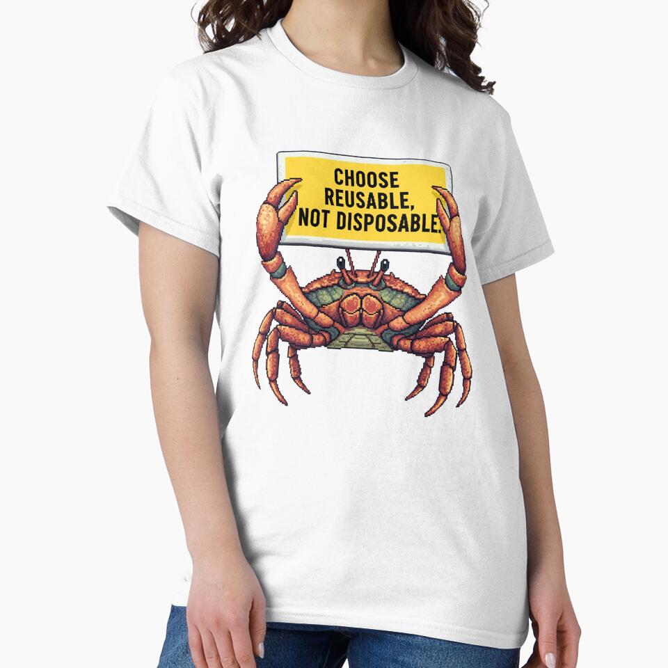 Beach Guardian Crab: Choose Reusable, Protect Our Coasts! by ART-POD-PL