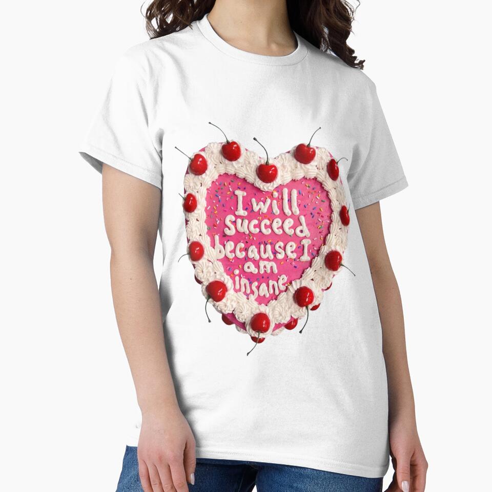 I Will Succeed Because I Am Insane | Pink Heart Cherry Cake by taylortails