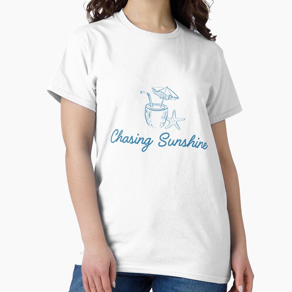 Chasing Sunshine Minimalist Beach Line Art - Tropical Coconut Summer by MagySale