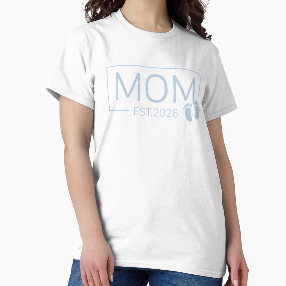 Mom Est 2026 for New Mama Mommy Wife Boy Baby Announcement by Boutkimaewab