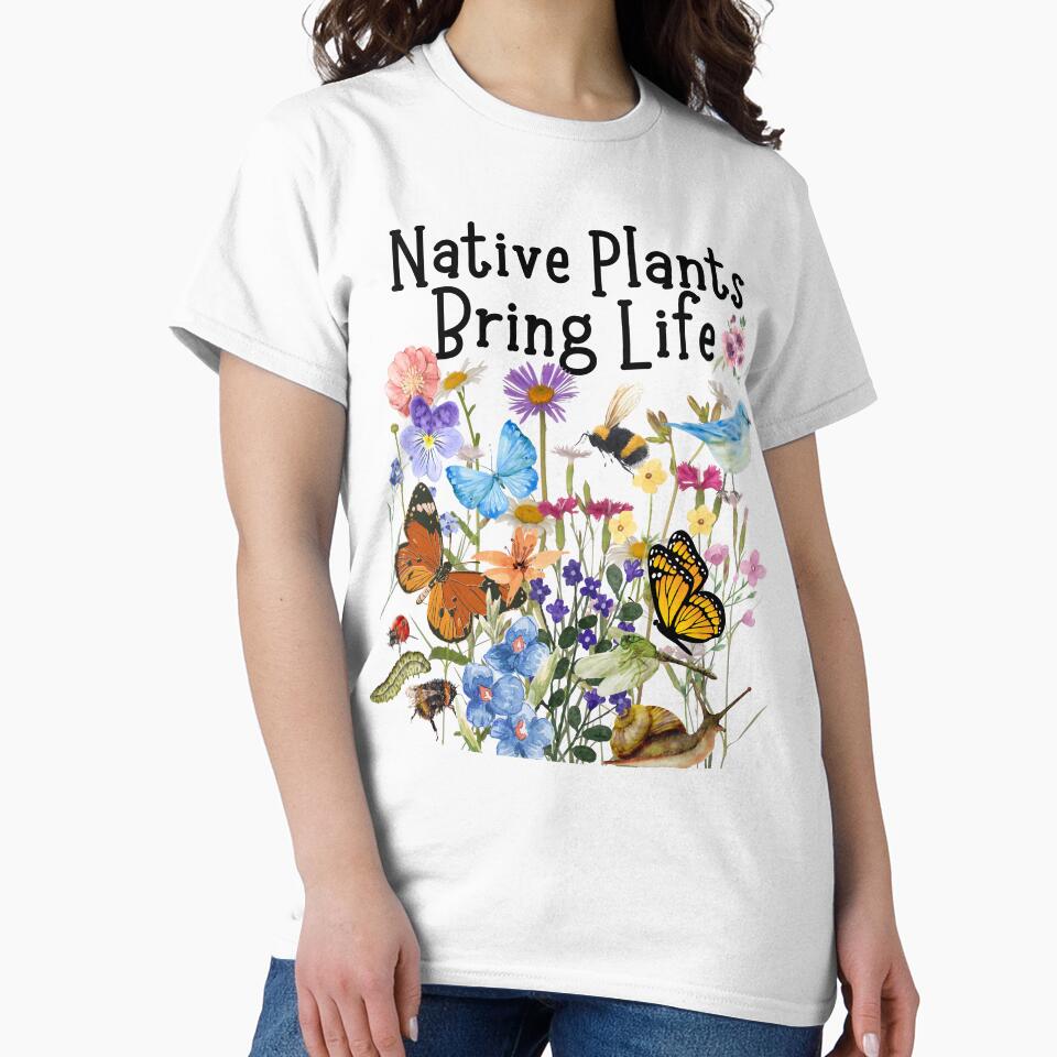 Native Plants Bring Life Colorful Pollinator Design by EarthArtDesigns