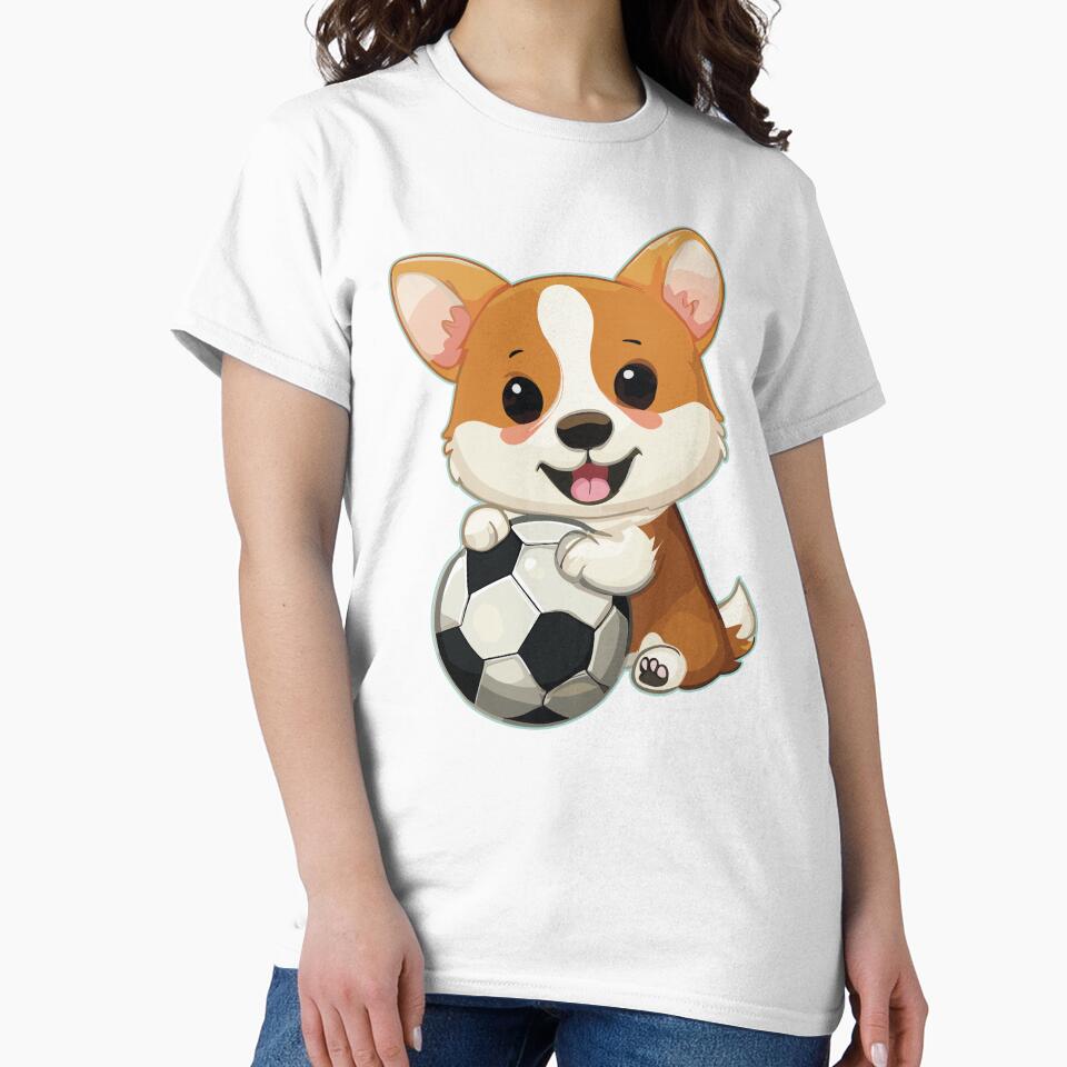 Corgi Dog with Soccer Ball by Numero14