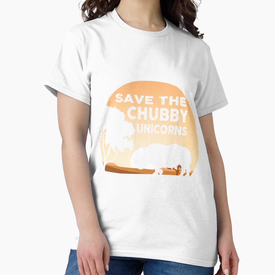 Save The Chubby Unicorns Gift Fat Rhino Lover by aaronbolser