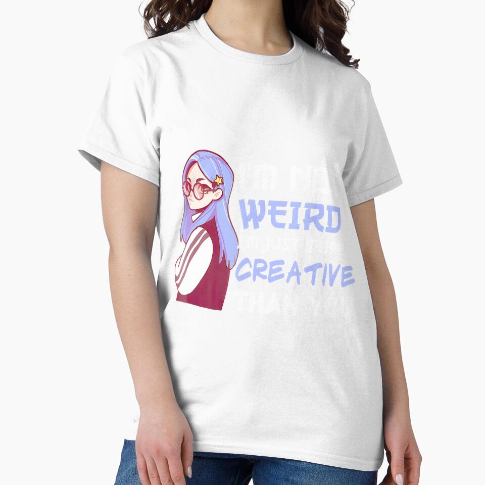 Aesthetic Anime Girl With Blue Hair & Glasses | Weird Creative Design By Merch, Limited Edition, Pe by luanajardelp