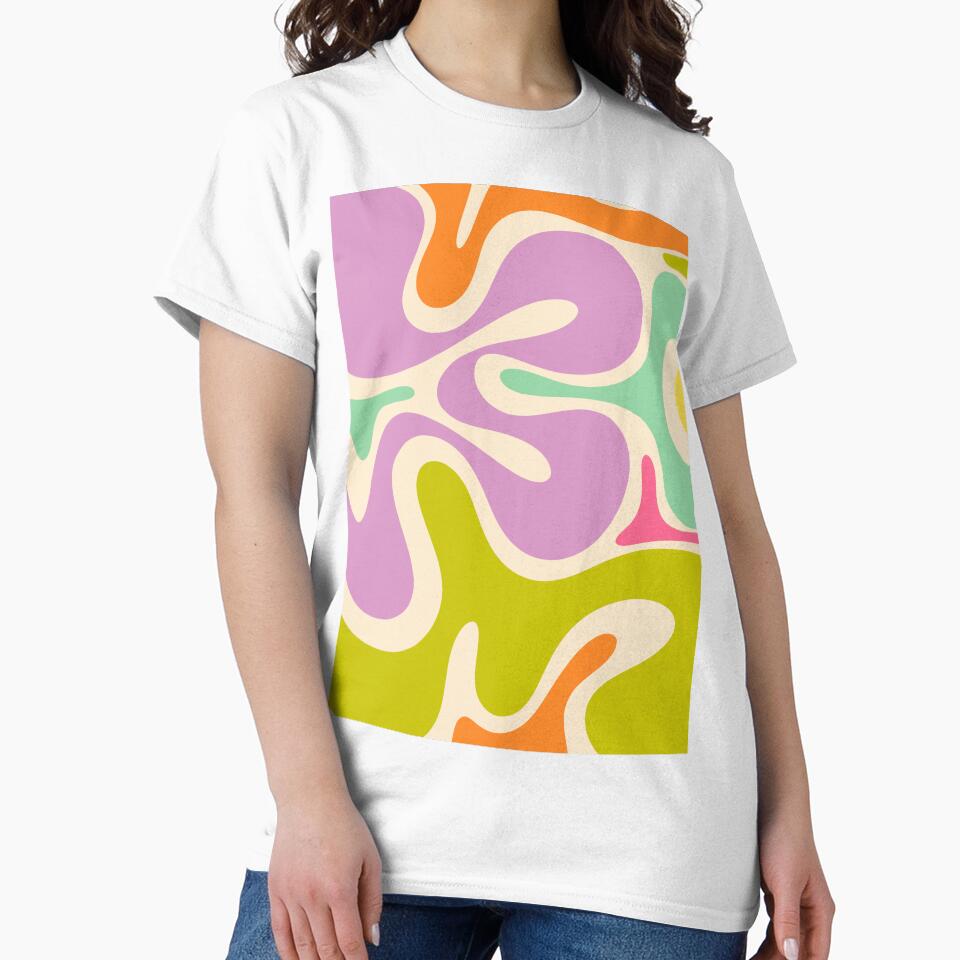 Smooth Contours Retro Modern Abstract Pattern Pastel Lavender Lime Orange Mint by kierkegaard