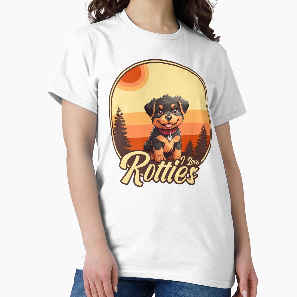 I Love Rotties - Vintage Sunset Design - Rottweiler Lover by brindled