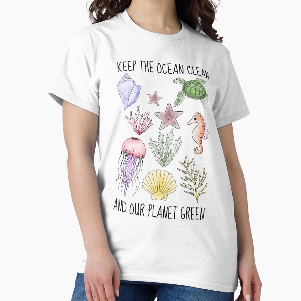 Keep the Ocean Clean – Ocean Conservation Design with Marine Animals by RockFireMerch