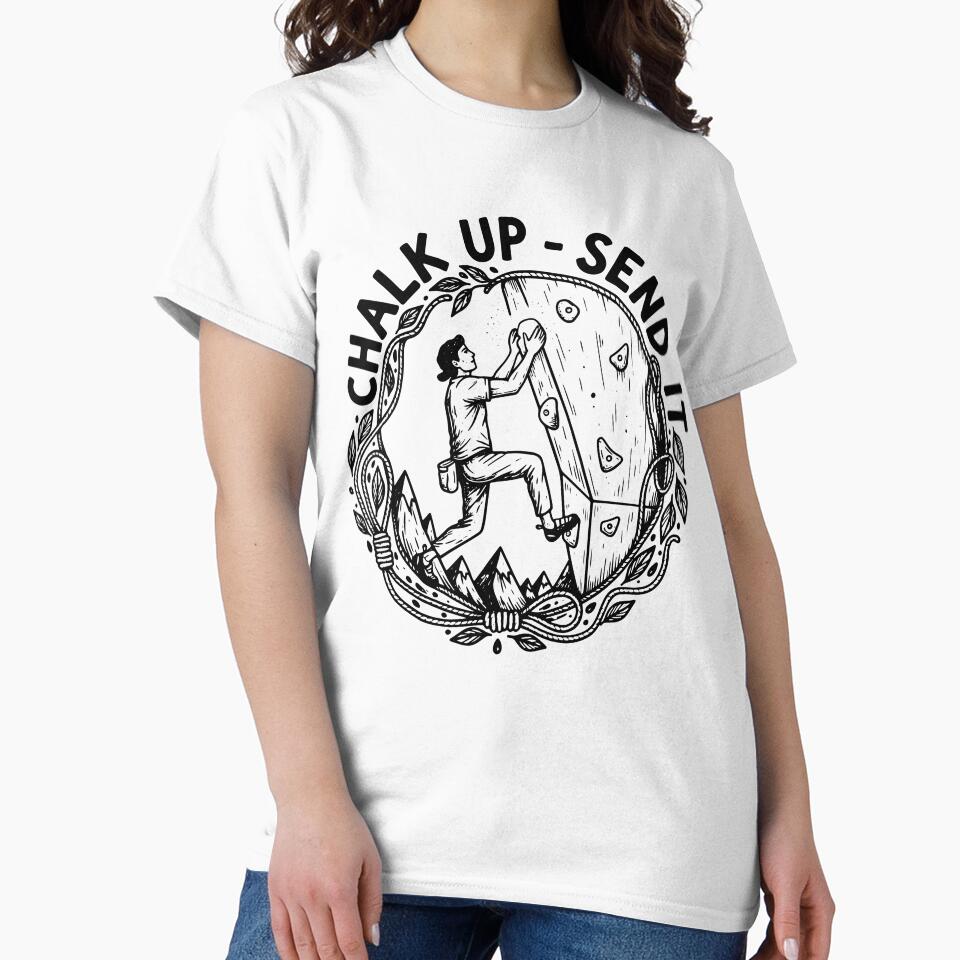Chalk Up Send It Rock Climbing Fun Design by LuminOrb