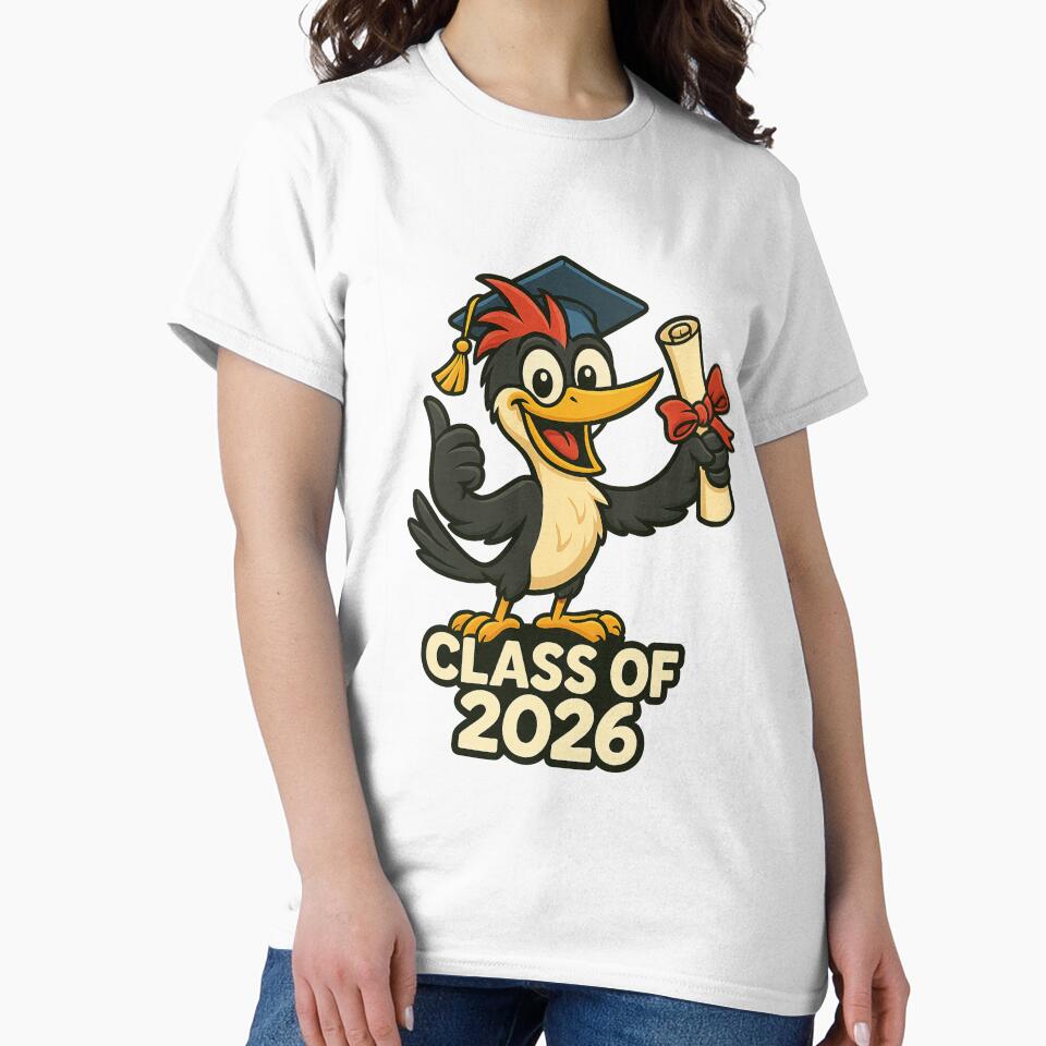 Class of 2026 – Cartoon Woodpecker Graduation Design by OxiSkor