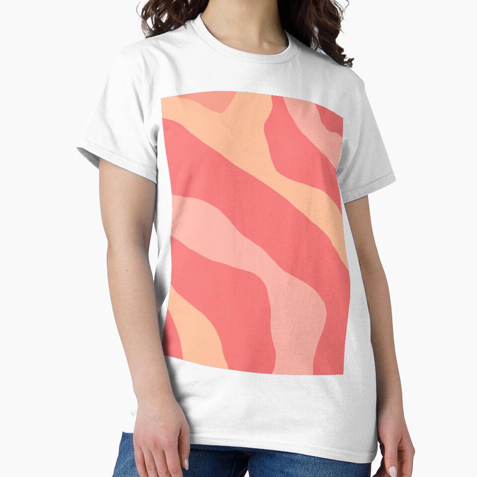 Peach Pink Pastel Abstract Organic Forms Retro Aesthetic Pattern by kierkegaard