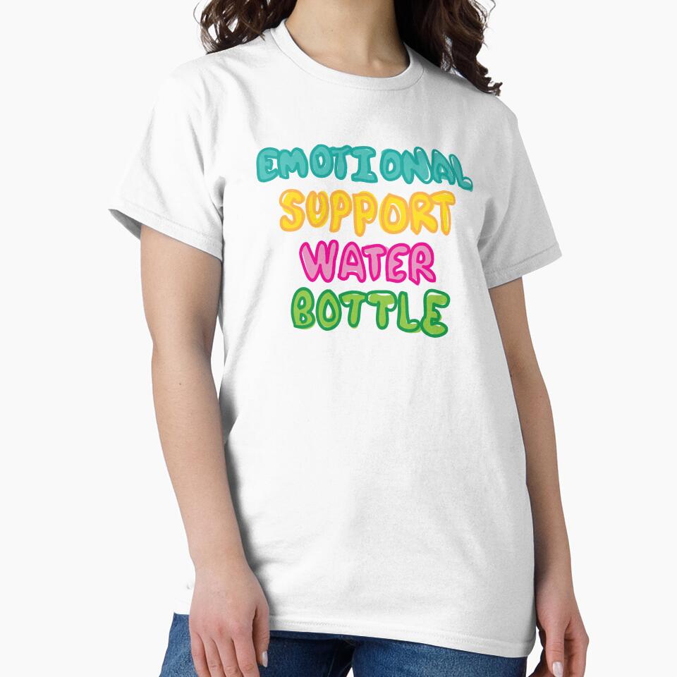 Emotional support water bottle cute colorful typography by fluffyfamcraft