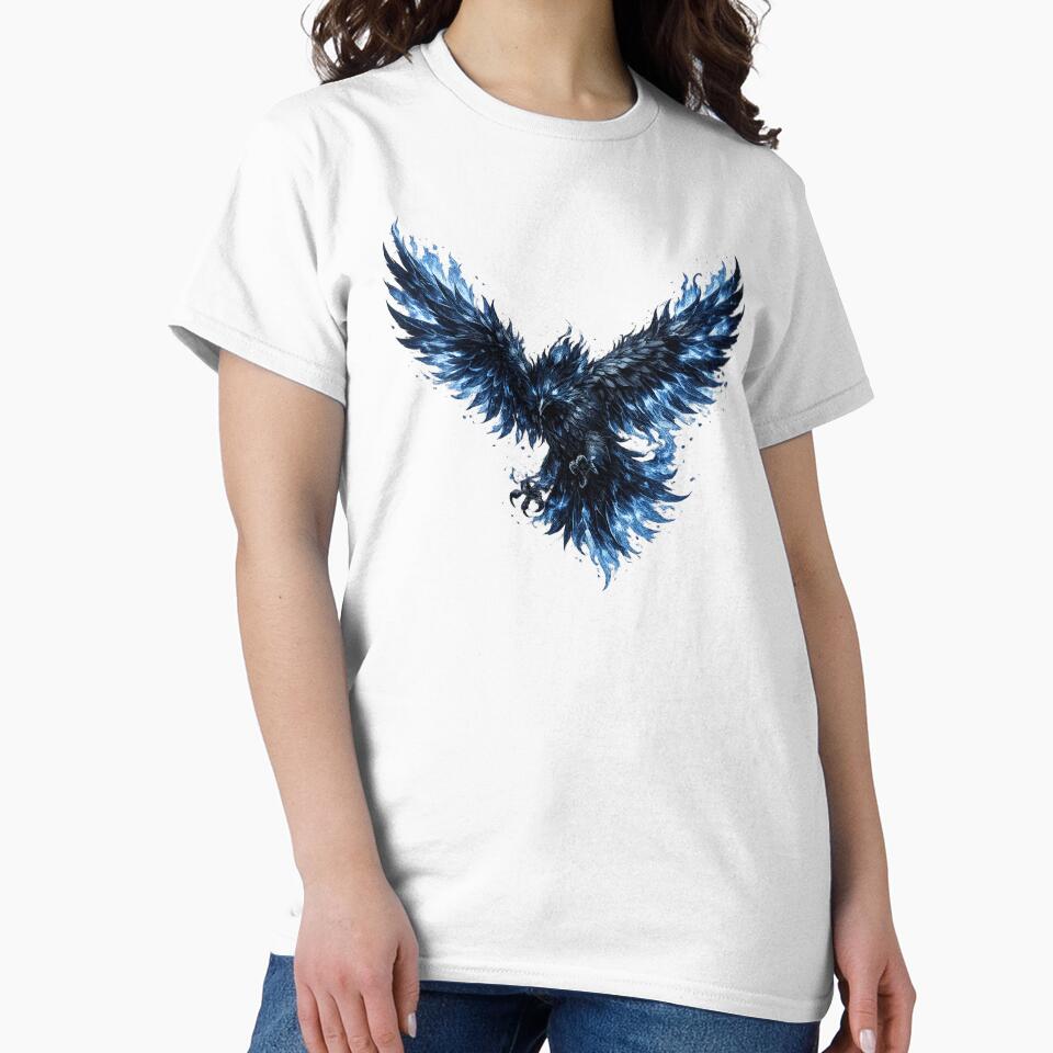 Midnight Blue Mystic Crow Vector Illustration Art by Reminixi
