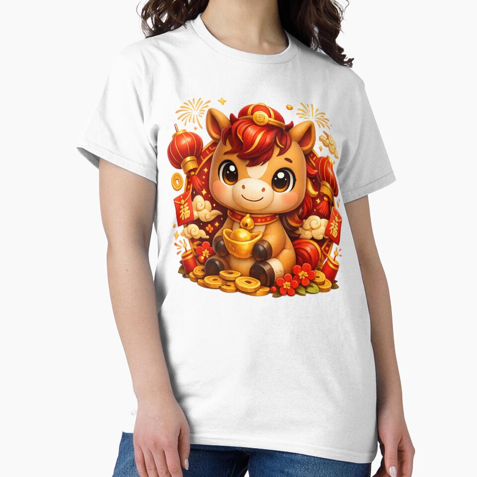 Chinese New Year of the Horse | Cute Chinese New Year Zodiac Art by Moons Studio