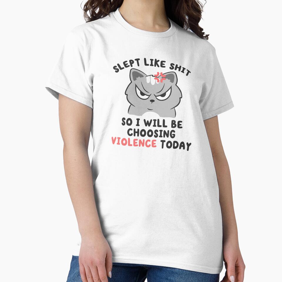 slept like shit, will choose violence angry cat by kaybowzie