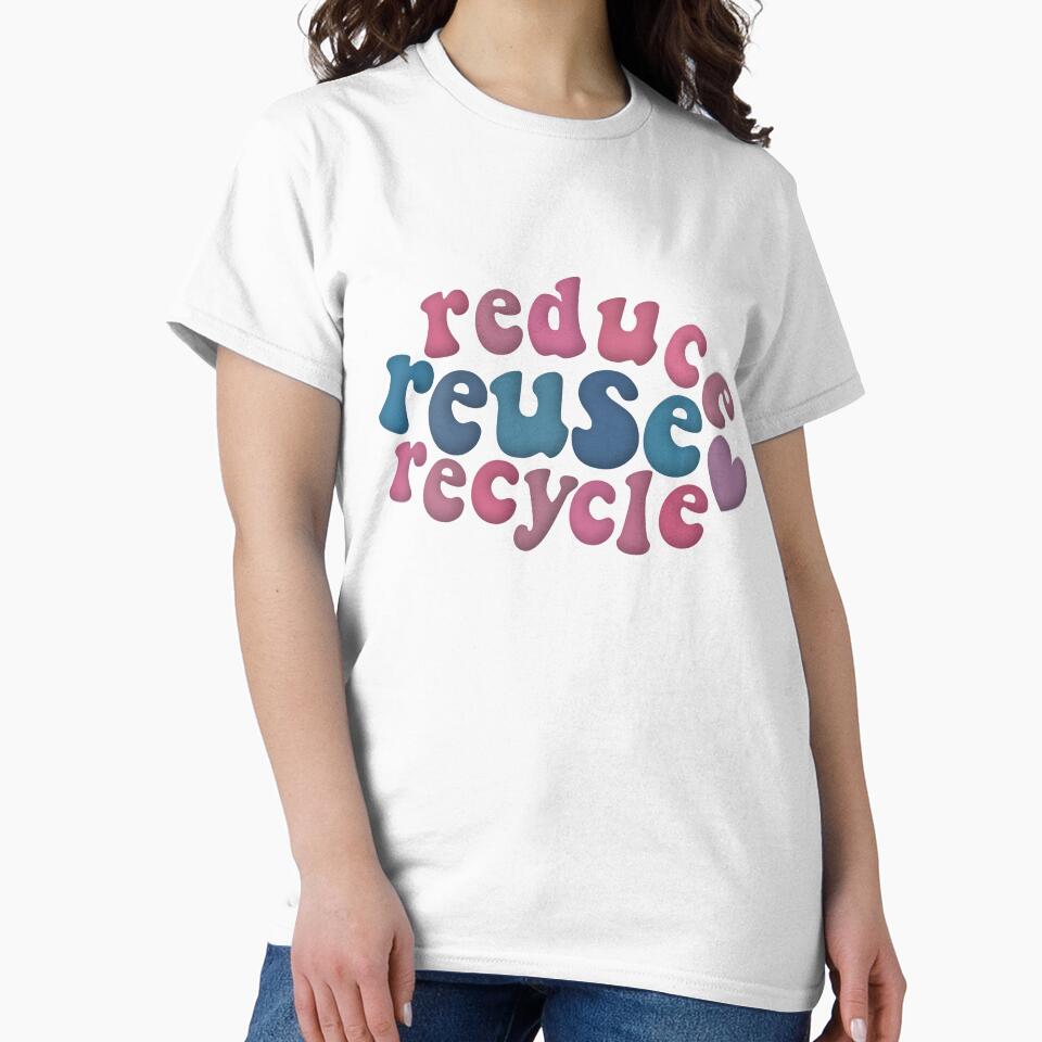 Reduce Reuse Recycle Pink Blue Retro Environmental Advocacy by cashewdays