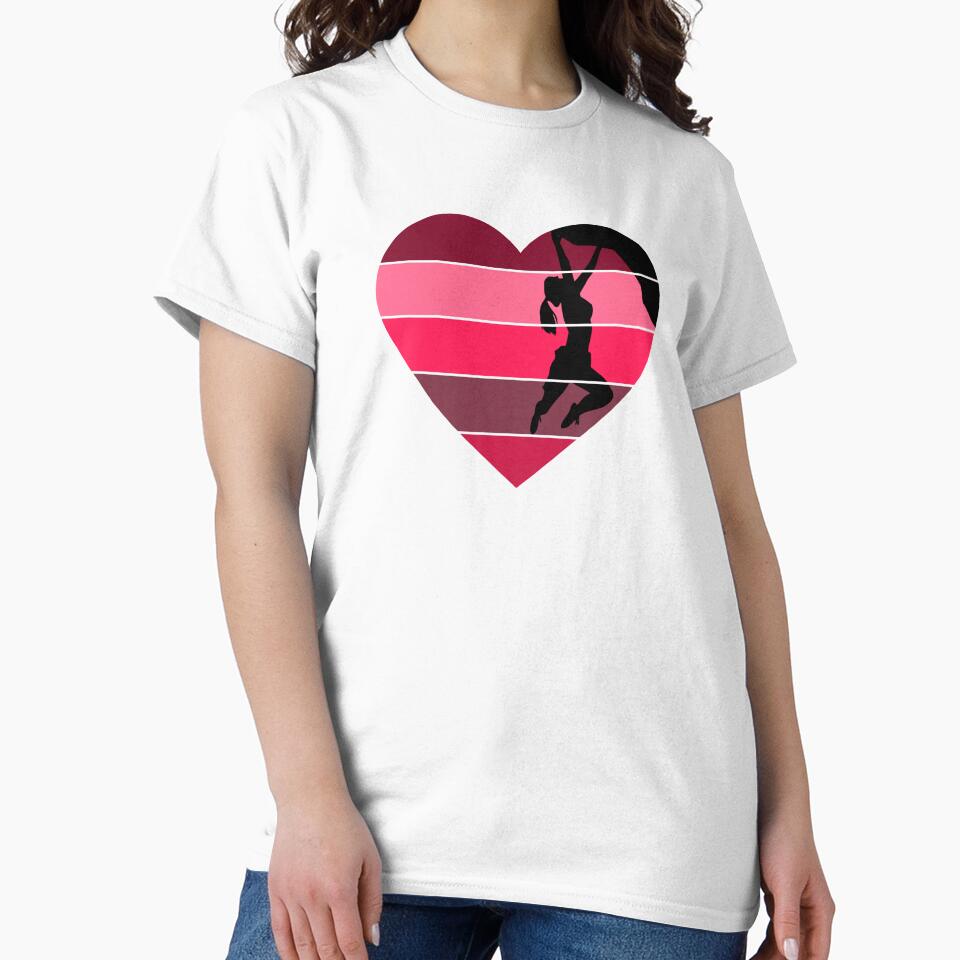 I Love Bouldering - Woman Bouldering - Pink Heart by HeatherPore