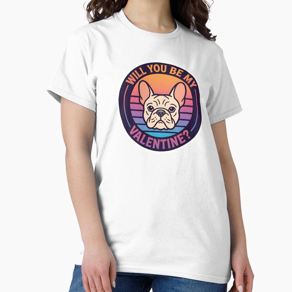 Frenchie Love Retro Sunset Puppy by M1234s