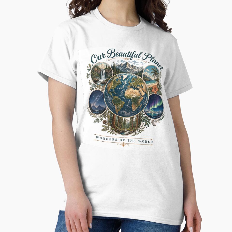 Planet Earth First Nature Mountain Eco T-Shirt by WornWildCo