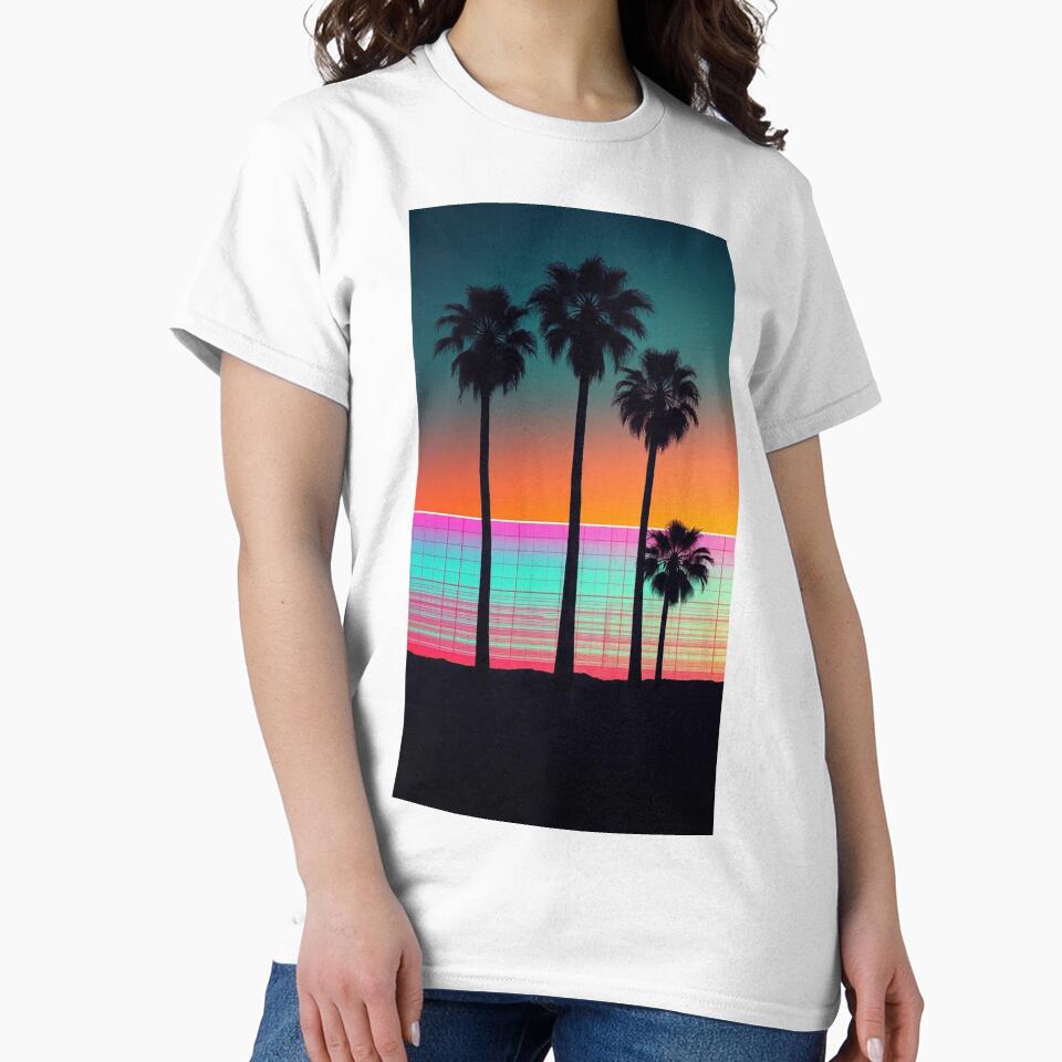 Neon Palm Trees | Sunsets & Neon Grid Lo-Fi Art by Esterlane