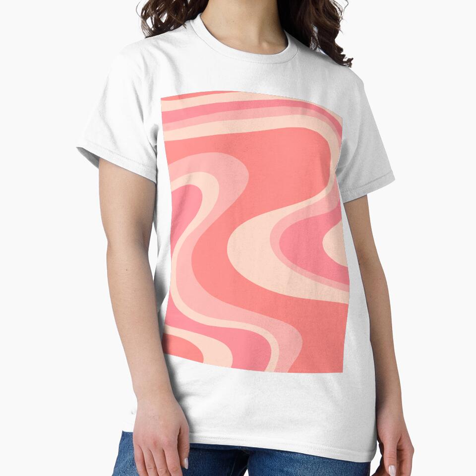 Trippy Dream Wave Machine Abstract Retro Swirl Pattern in Blush Pink Tones by kierkegaard