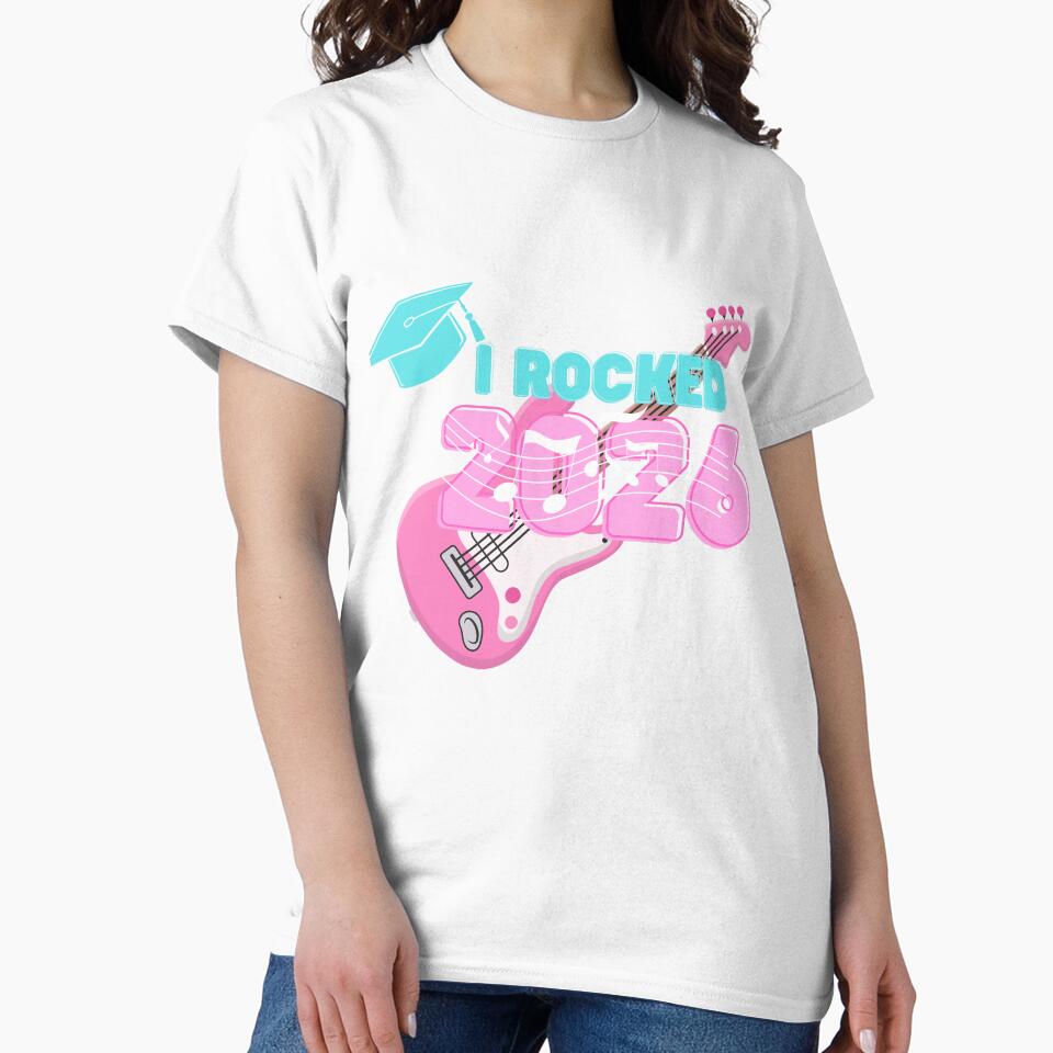 I Rocked Retro pastel Class of 2026 guitar (print on dark) by Cottageshop