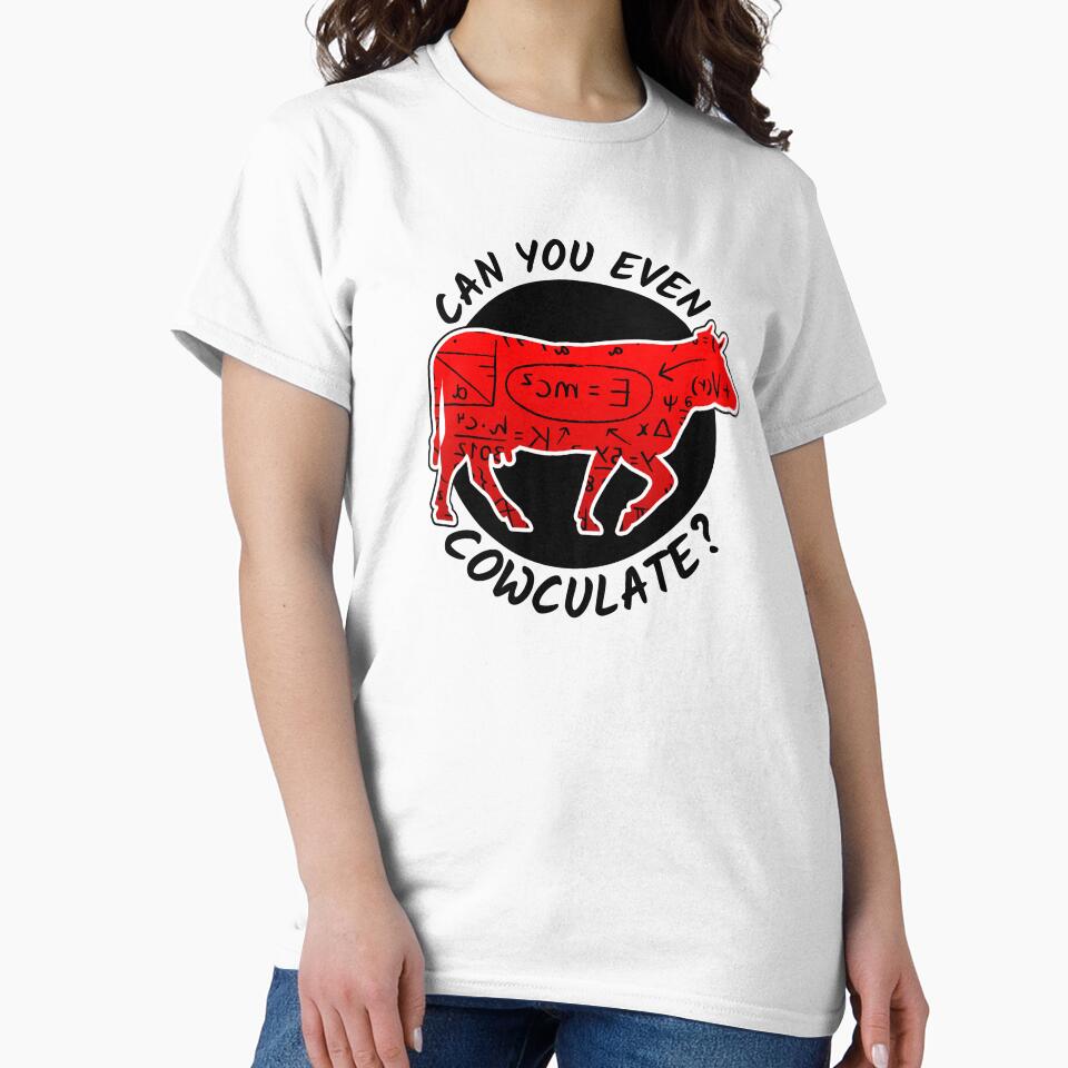 red cow version of Can you even calculate? Funny colorful cow puns Calculator by FarmsteadAcers