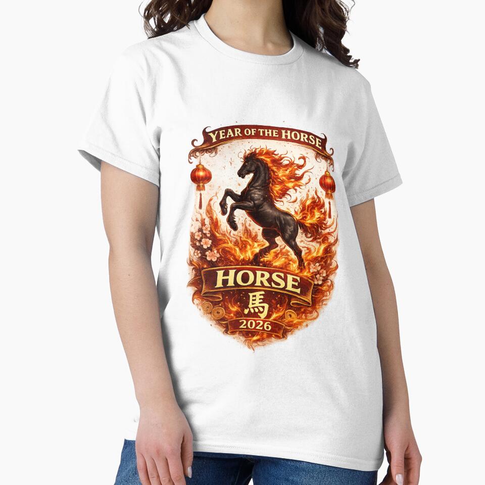 “Year of the Horse 2026 Chinese Zodiac Fire Horse” 2026 Year of the Horse Shirt – Chinese Zodiac Horse Art – Lunar New Year Design by Kaehaniz