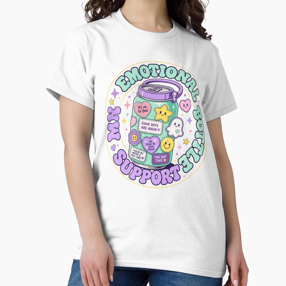 Emotional Support Bottle Cute Kawaii Self Care Sticker | Pastel Mental Health Design by Timeless Junction