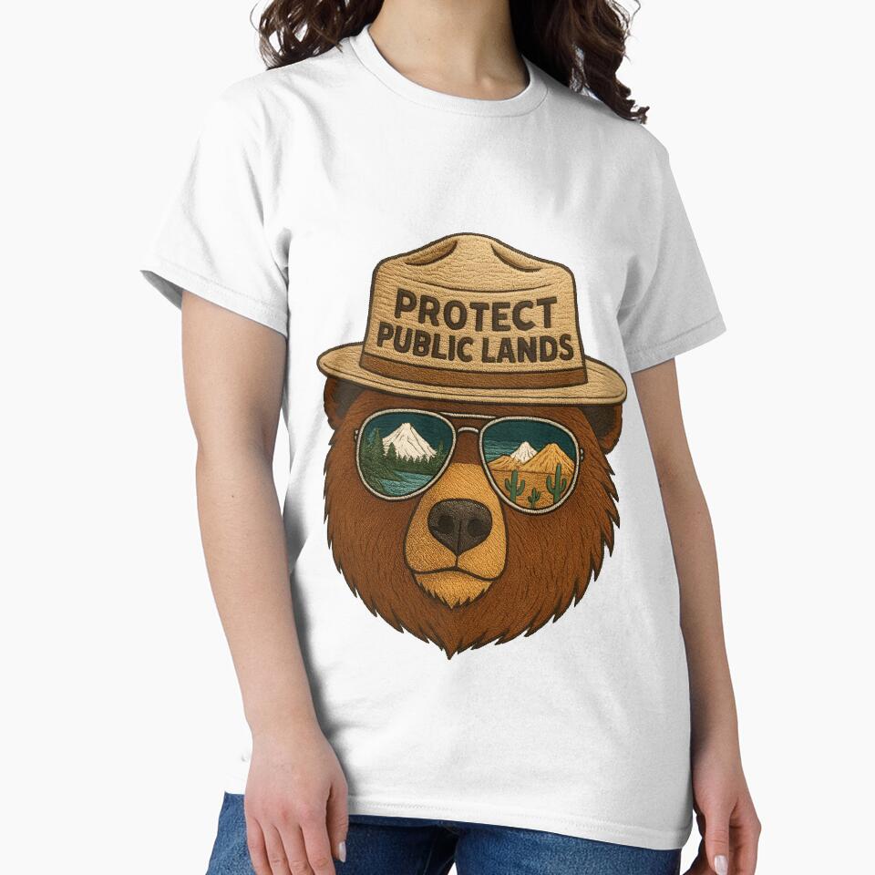 Embroidered Protect our public lands - resist smokey the bear national parks nature hands off forest by SimsimahLaughs