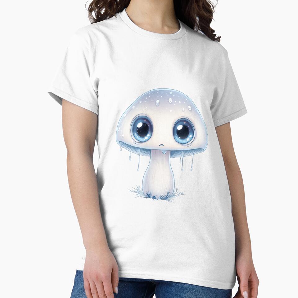 Adorable Crying Kawaii Mushroom Illustration by Tarn