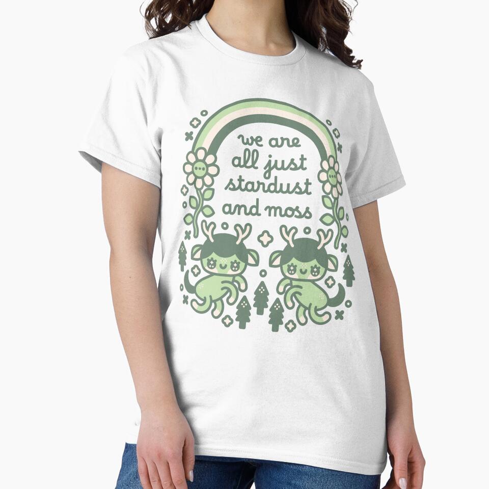 We Are All Just Stardust and Moss – Cute Cottagecore Forest Design by musingtreeart